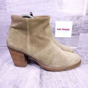 Madewell 1937 Suede Heeled Ankle Boot Tan Brown Women's sz 8